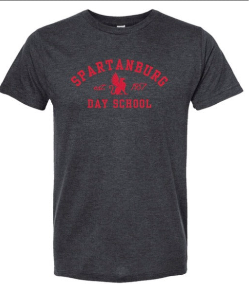 Dark Gray Spartanburg Day School Tee