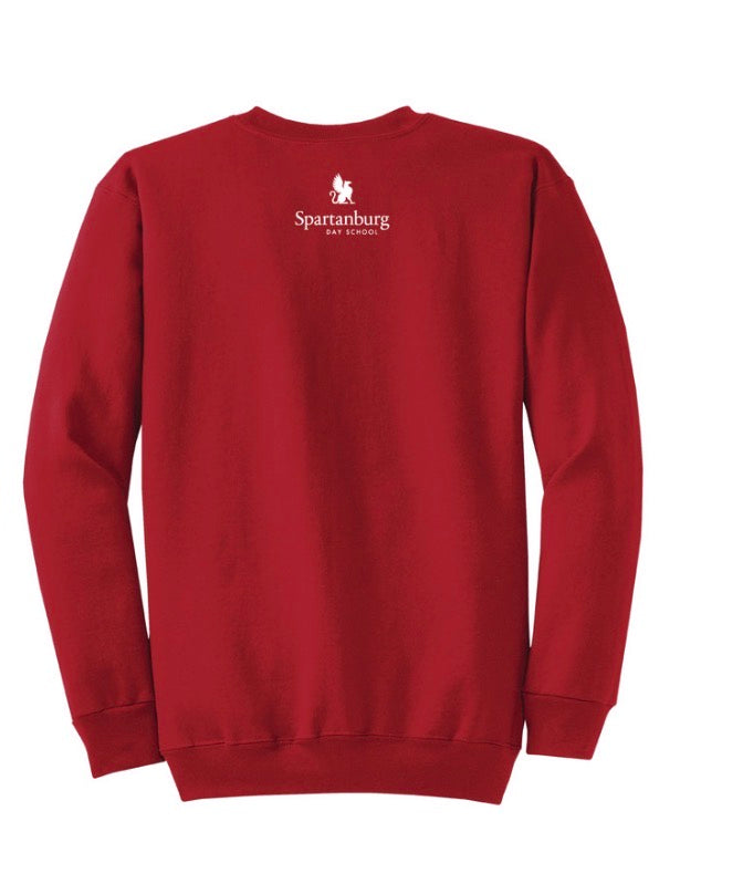 NEW Spartanburg Day School Embroidered Script Crewneck