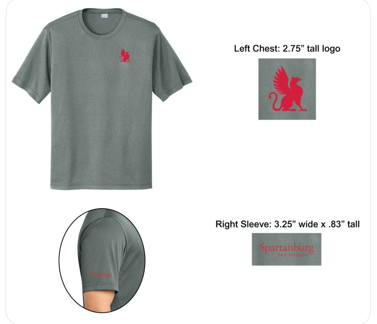 SDS Griffin Performance Dri-Fit Tee – Gray