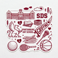 NEW SDS Campus Heritage Collaged Sticker