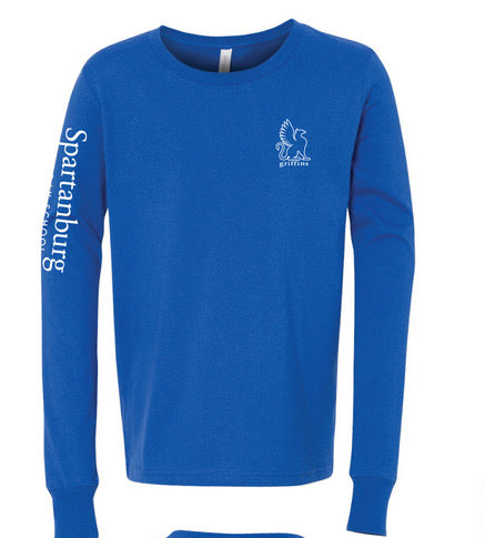 NEW Spartanburg Day School Royal Griffins Long Sleeve Tee