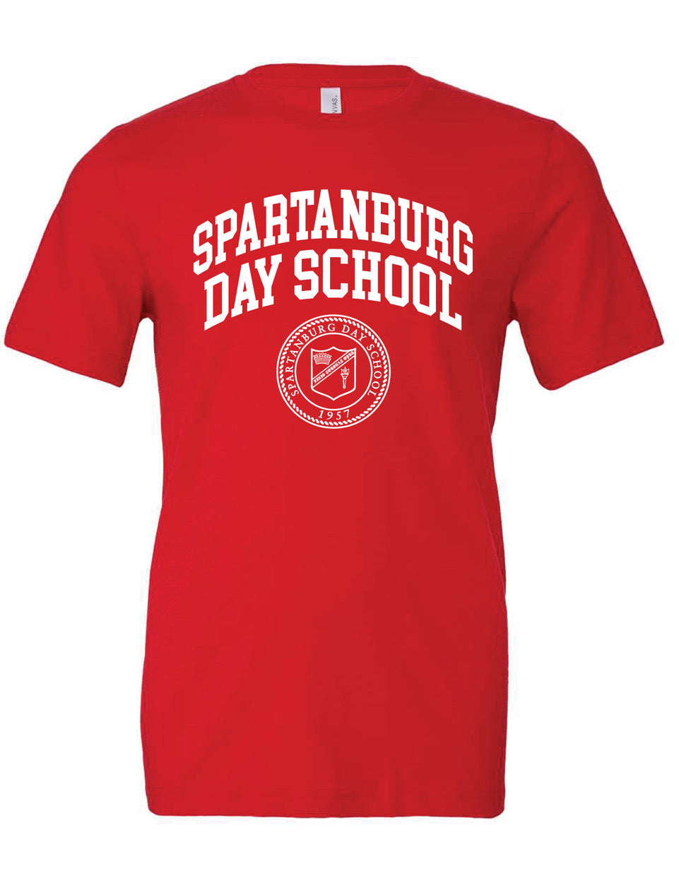 NEW Spartanburg Day School Red Crest Tee